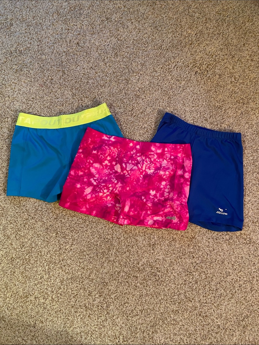 Three-Piece Athletic Bottoms - Pink Tie-Dye, Teal, Royal Blue